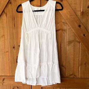 mahina White Textured Sleeveless Dress